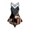 Débardeur à motif rayé et étoile, drapeau américain, motif aigle, bretelles en treillis, jour de l'indépendance, ourlet pointu, bretelles réglables, haut patriotique - multicolor XXXXL | US 18