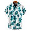 Vacation Couple Outfit Floral Pattern Ruched Bust Sweetheart Neck Belt A Line Mini Dress and Roll Up Sleeve Shirt Drawstrings Shorts Matching Outfit - Vert clair S | US 4