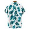 Vacation Couple Outfit Floral Pattern Ruched Bust Sweetheart Neck Belt A Line Mini Dress and Roll Up Sleeve Shirt Drawstrings Shorts Matching Outfit - Vert clair S | US 4