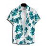 Vacation Couple Outfit Floral Pattern Ruched Bust Sweetheart Neck Belt A Line Mini Dress and Roll Up Sleeve Shirt Drawstrings Shorts Matching Outfit - Vert clair S | US 4
