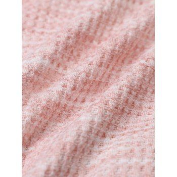 Colorblock Textured Printed Scalloped Lace Insert Faux Twinset T-shirt O Ring Short Sleeve Casual 2 In 1 Tee