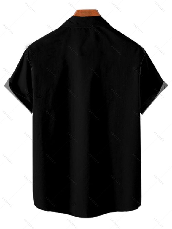 Chemise de vacances à imprimé palmiers, chemise boutonnée à manches courtes - Orange 5XL