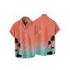 Chemise de vacances à manches courtes et boutons, imprimé palmier dégradé - Orange S