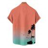Chemise de vacances à manches courtes et boutons, imprimé palmier dégradé - Orange S