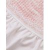 T-shirt 2 en 1 décontracté à manches courtes et col rond, imprimé texturé colorblock, avec empiècement en dentelle festonnée et faux twinset - Rose clair S | US 4