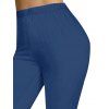 Pantalon capri taille haute élastique de couleur unie, leggings courts de yoga skinny décontractés - Bleu de Minuit S | US 4