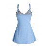 Débardeur col en V sans manches à imprimé floral et feuilles, col en V, 2 en 1 - Bleu Ciel XL | US 12