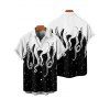 Chemise de Vacances à Manches Courtes à Imprimé Pieuvre et Galaxie - Noir 2XL