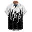 Chemise de Vacances à Manches Courtes à Imprimé Pieuvre et Galaxie - Noir 2XL