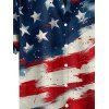 Chemise à manches courtes boutonnée et retroussée pour homme, motif étoiles et rayures, motif drapeau américain, pour le jour de l'indépendance - multicolor 5XL