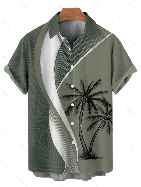 Holiday coconut palm print dress for women with matching shirts, shorts and shirts for boys Family Sets - Vert clair S | US 4