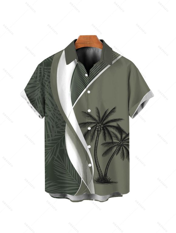 Holiday coconut palm print dress for women with matching shirts, shorts and shirts for boys Family Sets - Vert clair S | US 4