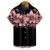 Vacation Couple Outfit Dots Floral Pattern Spaghetti Strap A Line Tank Dress and Roll Up Sleeve Shirt Matching Outfit - Rose clair S | US 4