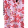 Chemise de vacances à imprimé feuilles d'hibiscus, chemise boutonnée à manches courtes - Rose clair 5XL