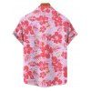 Tropical Print V Neck Split Hem Flutter Sleeve Vacation Dress And Short Sleeve Shirt Matching Outfit - Rose clair S | US 4