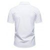 Chemise boutonnée de couleur contrastée pour homme, col rabattu, manches courtes, décontractée - Blanc XXL | US 12
