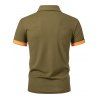 T-shirt à manches courtes et col rabattu pour homme, couleur contrastée, décontracté - multicolor A L | US 8