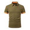 T-shirt à manches courtes et col rabattu pour homme, couleur contrastée, décontracté - multicolor A L | US 8