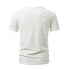 T-shirt décontracté à manches courtes et col rond pour homme, couleur unie, imprimé texturé, été - Blanc XXL | US 12
