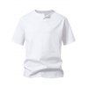 T-shirt décontracté à col rond et manches courtes pour homme, couleur unie, avec encoche en V, pour l'été - Blanc XL | US 10