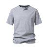 T-shirt décontracté à col rond et manches courtes pour homme, couleur unie, avec encoche en V, pour l'été - Gris Clair XXL | US 12