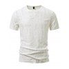 T-shirt décontracté à manches courtes et col rond pour homme, couleur unie, rayé et déchiré, idéal pour l'été - Blanc XXL | US 12