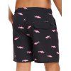Short de plage à cordon de serrage pour homme, motif poisson, poche intérieure, taille élastique, short de bain - Noir XXXL | US 14