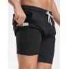 Short de plage uni pour homme avec cordon de serrage et poche intérieure, taille élastique - café XXXL | US 14