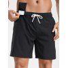 Short de plage uni pour homme avec cordon de serrage et poche intérieure, taille élastique - café XXXL | US 14