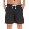 Short de plage uni pour homme avec cordon de serrage et poche intérieure, taille élastique - café XXXL | US 14