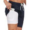 Short de plage uni pour homme avec cordon de serrage, poche intérieure et taille élastique - Bleu profond XXXL | US 14