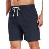 Short de plage uni pour homme avec cordon de serrage, poche intérieure et taille élastique - Bleu profond XXXL | US 14