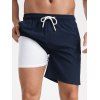 Short de plage uni pour homme avec cordon de serrage, poche intérieure et taille élastique - Bleu profond XXXL | US 14
