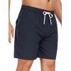 Short de plage uni pour homme avec cordon de serrage, poche intérieure et taille élastique - Bleu profond XXXL | US 14