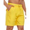 Short de plage uni pour homme avec cordon de serrage, poche intérieure et taille élastique - Jaune XXXL | US 14