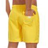 Short de plage uni pour homme avec cordon de serrage, poche intérieure et taille élastique - Jaune XXXL | US 14