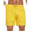 Short de plage uni pour homme avec cordon de serrage, poche intérieure et taille élastique - Jaune XXXL | US 14