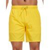 Short de plage uni pour homme avec cordon de serrage, poche intérieure et taille élastique - Jaune XXXL | US 14