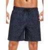 Short de plage imprimé pour homme avec cordon de serrage et poche intérieure, taille élastique - Noir XXXL | US 14