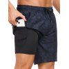 Short de plage imprimé pour homme avec cordon de serrage et poche intérieure, taille élastique - Noir XXXL | US 14