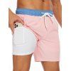 Short de plage pour homme avec cordon de serrage et poche intérieure, taille élastique - Rose clair XXXL | US 14