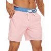 Short de plage pour homme avec cordon de serrage et poche intérieure, taille élastique - Rose clair XXXL | US 14