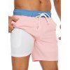 Short de plage pour homme avec cordon de serrage et poche intérieure, taille élastique - Rose clair XXXL | US 14