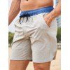 Short de plage pour homme avec cordon de serrage et poche intérieure, taille élastique - Gris Clair XXXL | US 14