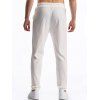 Pantalon texturé uni pour homme, poches à cordon de serrage, taille élastique, décontracté, long - Blanc XXXL | US 14