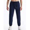 Pantalon décontracté à taille élastique et cordon de serrage pour homme, couleur unie, texturé, noué à la cheville - Bleu profond XXXL | US 14