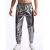 Pantalon de soirée brillant uni pour homme, noué à la cheville, avec cordon de serrage, taille élastique, pantalon long - Gris XXXL | US 14