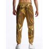 Pantalon de soirée brillant uni pour homme, noué à la cheville, avec cordon de serrage, taille élastique, pantalon long - d'or M | US 6