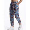 Pantalon décontracté à imprimé ethnique pour homme, avec cordon de serrage et poches, taille élastique - multicolor A XXXL