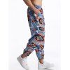 Pantalon décontracté à imprimé ethnique pour homme, avec cordon de serrage et poches, taille élastique - multicolor A XXXL